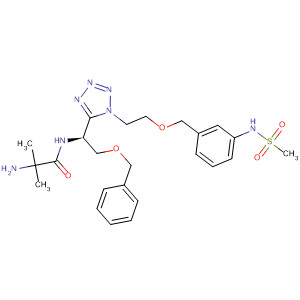 295336-61-7  Propanamide,2-amino-2-methyl-N-[(1S)-1-[1-[2-[[3-[(methylsulfonyl)amino]phenyl]methoxy]ethyl]-1H-tetrazol-5-yl]-2-(phenylmethoxy)ethyl]-