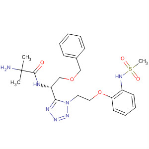 295336-77-5  Propanamide,2-amino-2-methyl-N-[(1S)-1-[1-[2-[2-[(methylsulfonyl)amino]phenoxy]ethyl]-1H-tetrazol-5-yl]-2-(phenylmethoxy)ethyl]-