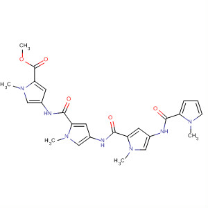 295805-50-4  1H-Pyrrole-2-carboxylic acid,1-methyl-4-[[[1-methyl-4-[[[1-methyl-4-[[(1-methyl-1H-pyrrol-2-yl)carbonyl]amino]-1H-pyrrol-2-yl]carbonyl]amino]-1H-pyrrol-2-yl]carbonyl]amino]-,methyl ester