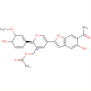 297175-42-9  Ethanone,1-[2-[(2R,3S)-3-[(acetyloxy)methyl]-3,4-dihydro-2-(4-hydroxy-3-methoxyphenyl)-2H-pyran-5-yl]-5-hydroxy-6-benzofuranyl]-, rel-