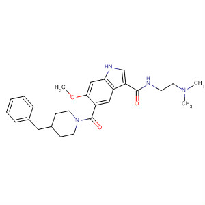 251107-12-7  1H-Indole-3-carboxamide,N-[2-(dimethylamino)ethyl]-6-methoxy-5-[[4-(phenylmethyl)-1-piperidinyl]carbonyl]-