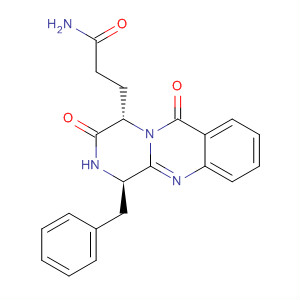252032-23-8  2H-Pyrazino[2,1-b]quinazoline-4-propanamide,1,3,4,6-tetrahydro-3,6-dioxo-1-(phenylmethyl)-, (1R,4S)-
