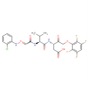 254749-82-1  Pentanoic acid,3-[[(2S)-2-[[[(2-chlorophenyl)amino]oxoacetyl]amino]-3-methyl-1-oxobutyl]amino]-4-oxo-5-(2,3,5,6-tetrafluorophenoxy)-, (3S)-