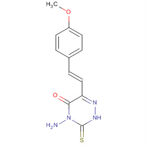 255368-70-8  1,2,4-Triazin-5(2H)-one,4-amino-3,4-dihydro-6-[(1E)-2-(4-methoxyphenyl)ethenyl]-3-thioxo-