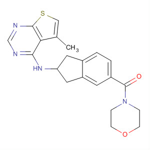 256506-82-8  Morpholine,4-[[2,3-dihydro-2-[(5-methylthieno[2,3-d]pyrimidin-4-yl)amino]-1H-inden-5-yl]carbonyl]-