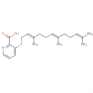 257299-65-3  2-Pyridinecarboxylic acid,3-[[(2E,6E)-3,7,11-trimethyl-2,6,10-dodecatrienyl]thio]-