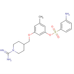 259257-16-4  Benzenesulfonic acid, 3-amino-,3-[[1-(aminoiminomethyl)-4-piperidinyl]methoxy]-5-methylphenyl ester