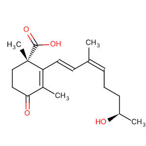 26055-10-7  2-Cyclohexene-1-carboxylic acid,2-[(1E,3Z,7R)-7-hydroxy-3-methyl-1,3-octadienyl]-1,3-dimethyl-4-oxo-,(1S)-