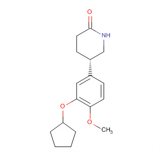 261358-01-4  2-Piperidinone, 5-[3-(cyclopentyloxy)-4-methoxyphenyl]-, (5S)-
