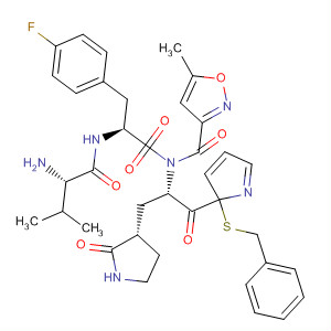 261614-98-6  L-Phenylalaninamide,N-[(5-methyl-3-isoxazolyl)carbonyl]-L-valyl-4-fluoro-N-[(1S)-2-(2-benzothiazolyl)-2-oxo-1-[[(3S)-2-oxo-3-pyrrolidinyl]methyl]ethyl]-