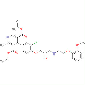 262284-33-3  3,5-Pyridinedicarboxylic acid,4-[3-chloro-4-[2-hydroxy-3-[[2-(2-methoxyphenoxy)ethyl]amino]propoxy]phenyl]-1,4-dihydro-2,6-dimethyl-, diethyl ester