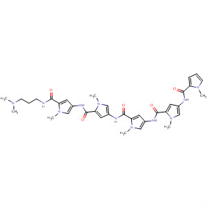263020-06-0  1H-Pyrrole-2-carboxamide,N-[5-[[[5-[[[3-(dimethylamino)propyl]amino]carbonyl]-1-methyl-1H-pyrrol-3-yl]amino]carbonyl]-1-methyl-1H-pyrrol-3-yl]-1-methyl-4-[[[1-methyl-4-[[(1-methyl-1H-pyrrol-2-yl)carbonyl]amino]-1H-pyrrol-2-yl]carbonyl]amino]-