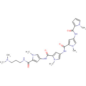 263020-08-2  1H-Pyrrole-2-carboxamide,N-[5-[[[5-[[[3-(dimethylamino)propyl]amino]carbonyl]-1-methyl-1H-pyrrol-3-yl]amino]carbonyl]-1-methyl-1H-pyrrol-3-yl]-1-methyl-4-[[(1-methyl-1H-pyrrol-2-yl)carbonyl]amino]-