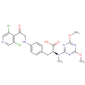 263274-90-4  L-Phenylalanine,4-[[(3,5-dichloro-4-pyridinyl)carbonyl]methylamino]-N-(4,6-dimethoxy-1,3,5-triazin-2-yl)-N-methyl-