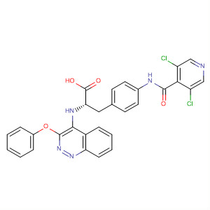 263275-10-1  L-Phenylalanine,4-[[(3,5-dichloro-4-pyridinyl)carbonyl]amino]-N-(3-phenoxy-2-quinoxalinyl)-
