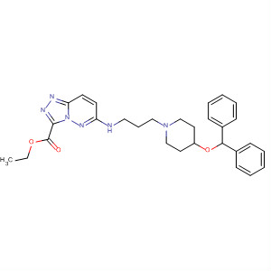 263402-04-6  1,2,4-Triazolo[4,3-b]pyridazine-3-carboxylic acid,6-[[3-[4-(diphenylmethoxy)-1-piperidinyl]propyl]amino]-, ethyl ester