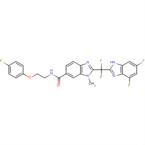 263408-99-7  1H-Benzimidazole-6-carboxamide,2-[(4,6-difluoro-1H-benzimidazol-2-yl)difluoromethyl]-N-[2-(4-fluorophenoxy)ethyl]-1-methyl-