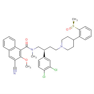 263860-83-9  1-Naphthalenecarboxamide,3-cyano-N-[(2S)-2-(3,4-dichlorophenyl)-4-[4-[2-[(S)-methylsulfinyl]phenyl]-1-piperidinyl]butyl]-2-methoxy-N-methyl-