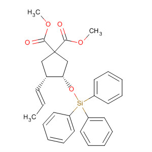 263898-92-6  1,1-Cyclopentanedicarboxylic acid,3-(1E)-1-propenyl-4-[(triphenylsilyl)oxy]-, dimethyl ester, (3S,4S)-