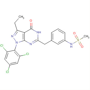 264137-80-6  Methanesulfonamide,N-[3-[[3-ethyl-4,5-dihydro-4-oxo-1-(2,4,6-trichlorophenyl)-1H-pyrazolo[3,4-d]pyrimidin-6-yl]methyl]phenyl]-