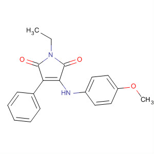 264206-79-3  1H-Pyrrole-2,5-dione, 1-ethyl-3-[(4-methoxyphenyl)amino]-4-phenyl-