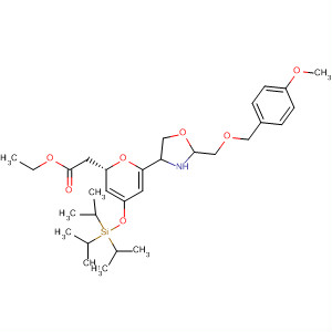 265666-19-1  2H-Pyran-2-acetic acid,tetrahydro-6-[2-[[(4-methoxyphenyl)methoxy]methyl]-4-oxazolyl]-4-[[tris(1-methylethyl)silyl]oxy]-, ethyl ester, (2S,4R,6R)-