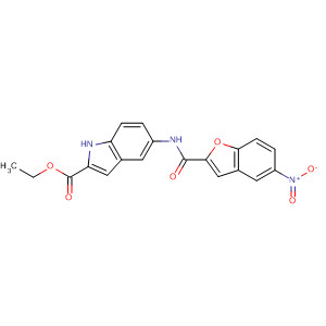 266348-99-6  1H-Indole-2-carboxylic acid,5-[[(5-nitro-2-benzofuranyl)carbonyl]amino]-, ethyl ester