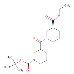 267230-34-2  1-Piperidinecarboxylic acid,3-[[(3S)-3-(ethoxycarbonyl)-1-piperidinyl]carbonyl]-, 1,1-dimethylethylester, (3R)-