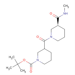 267230-35-3  1-Piperidinecarboxylic acid,3-[[(3S)-3-[(methylamino)carbonyl]-1-piperidinyl]carbonyl]-,1,1-dimethylethyl ester, (3R)-