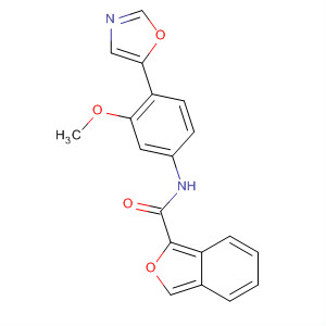 267405-97-0  2-Benzofurancarboxamide, N-[3-methoxy-4-(5-oxazolyl)phenyl]-