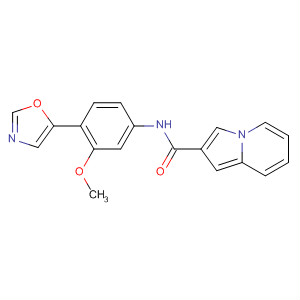 267406-32-6  2-Indolizinecarboxamide, N-[3-methoxy-4-(5-oxazolyl)phenyl]-