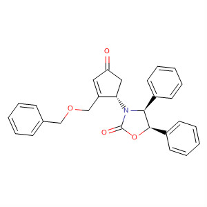 267411-95-0  2-Oxazolidinone,3-[(1S)-4-oxo-2-[(phenylmethoxy)methyl]-2-cyclopenten-1-yl]-4,5-diphenyl-, (4S,5R)-