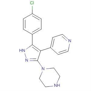 271574-66-4  Piperazine, 1-[5-(4-chlorophenyl)-4-(4-pyridinyl)-1H-pyrazol-3-yl]-