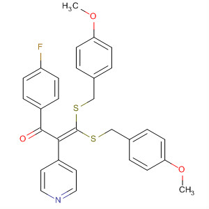 271575-82-7  2-Propen-1-one,1-(4-fluorophenyl)-3,3-bis[[(4-methoxyphenyl)methyl]thio]-2-(4-pyridinyl)-
