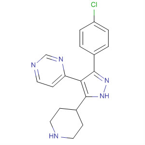 271576-76-2  Pyrimidine, 4-[3-(4-chlorophenyl)-5-(4-piperidinyl)-1H-pyrazol-4-yl]-