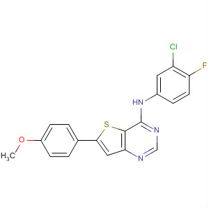 225382-05-8  Thieno[3,2-d]pyrimidin-4-amine,N-(3-chloro-4-fluorophenyl)-6-(4-methoxyphenyl)-