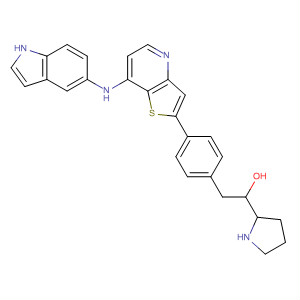 225384-13-4  2-Pyrrolidinemethanol,1-[[4-[7-(1H-indol-5-ylamino)thieno[3,2-b]pyridin-2-yl]phenyl]methyl]-