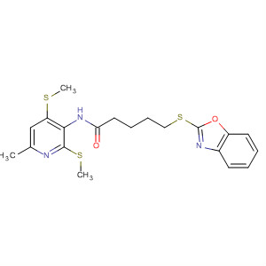225940-92-1  Pentanamide,5-(2-benzoxazolylthio)-N-[6-methyl-2,4-bis(methylthio)-3-pyridinyl]-
