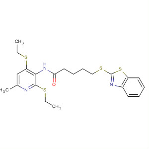 225941-15-1  Pentanamide,5-(2-benzothiazolylthio)-N-[2,4-bis(ethylthio)-6-methyl-3-pyridinyl]-