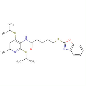 225941-29-7  Pentanamide,5-(2-benzoxazolylthio)-N-[6-methyl-2,4-bis[(1-methylethyl)thio]-3-pyridinyl]-