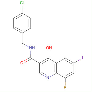 228725-37-9  3-Quinolinecarboxamide,N-[(4-chlorophenyl)methyl]-8-fluoro-4-hydroxy-6-iodo-