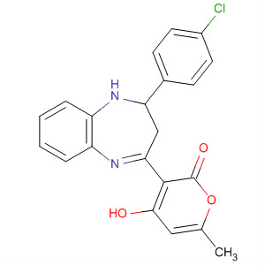 228864-88-8  2H-Pyran-2-one,3-[2-(4-chlorophenyl)-2,3-dihydro-1H-1,5-benzodiazepin-4-yl]-4-hydroxy-6-methyl-