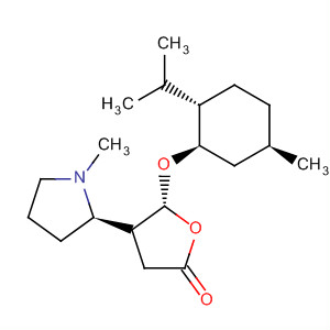 229326-42-5  2(3H)-Furanone,dihydro-5-[[(1R,2S,5R)-5-methyl-2-(1-methylethyl)cyclohexyl]oxy]-4-[(2R)-1-methyl-2-pyrrolidinyl]-, (4S,5R)-