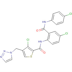 229338-61-8  2-Thiophenecarboxamide,3-chloro-N-[4-chloro-2-[[(4-chlorophenyl)amino]carbonyl]phenyl]-4-(1H-1,2,3-triazol-1-ylmethyl)-