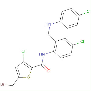 229342-79-4  2-Thiophenecarboxamide,5-(bromomethyl)-3-chloro-N-[4-chloro-2-[[(4-chlorophenyl)amino]carbonyl]phenyl]-
