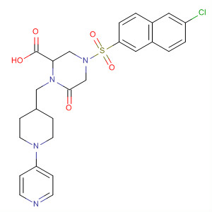 229646-52-0  2-Piperazinecarboxylic acid,4-[(6-chloro-2-naphthalenyl)sulfonyl]-6-oxo-1-[[1-(4-pyridinyl)-4-piperidinyl]methyl]-