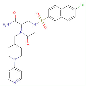 229646-58-6  2-Piperazinecarboxamide,4-[(6-chloro-2-naphthalenyl)sulfonyl]-6-oxo-1-[[1-(4-pyridinyl)-4-piperidinyl]methyl]-