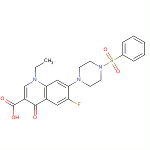 232927-20-7  3-Quinolinecarboxylic acid,1-ethyl-6-fluoro-1,4-dihydro-4-oxo-7-[4-(phenylsulfonyl)-1-piperazinyl]-