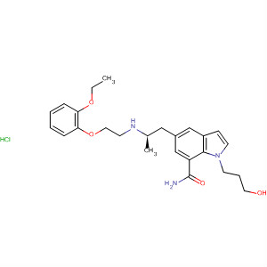 239463-67-3  1H-Indole-7-carboxamide,5-[(2R)-2-[[2-(2-ethoxyphenoxy)ethyl]amino]propyl]-1-(3-hydroxypropyl)-,monohydrochloride