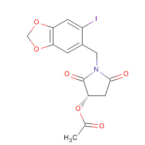 244260-64-8  2,5-Pyrrolidinedione,3-(acetyloxy)-1-[(6-iodo-1,3-benzodioxol-5-yl)methyl]-, (3S)-